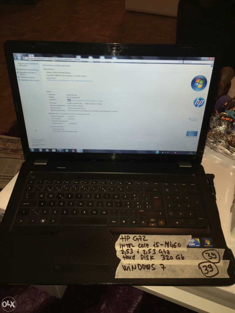 HP G72 i5-M460 2,53 ghz Ram 4gb Laptopi