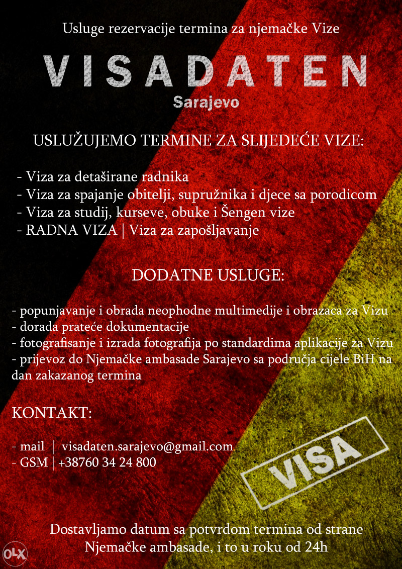 Rezervacija Viza termina - Njemačka - TERMIN - TERMINI
