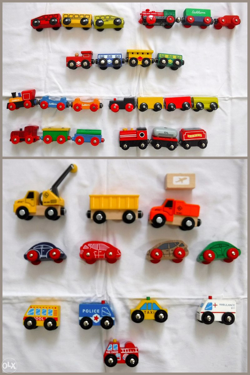 DJEČIJA DRVENA ŽELJEZNICA vozići/vlakići - Građevinske igračke - OLX.ba
