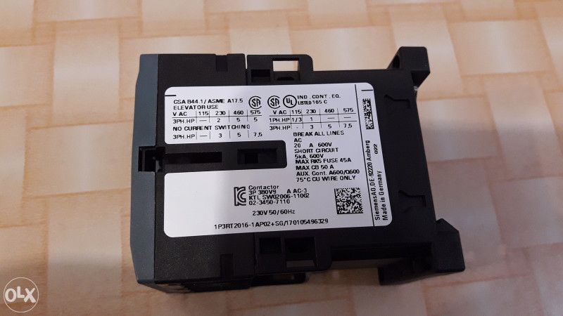 SKLOPNIK-SKLOPKA SIEMENS 3RT2017-1AP01 5,5kW 230V - Ind. sklopke i ...