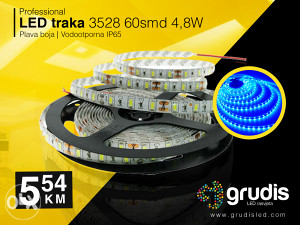 LED traka 3528 60smd 4,8W WP Plava - IP65