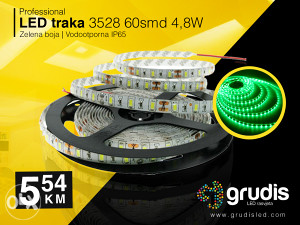 LED traka 3528 60smd 4,8W WP Zelena