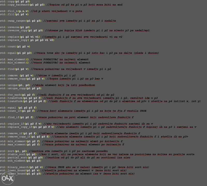 Instrukcije iz programiranja (C, C++, C#, full-stack)