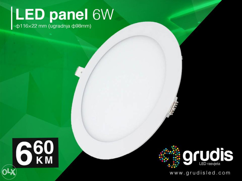 LED panel 6W ugradni