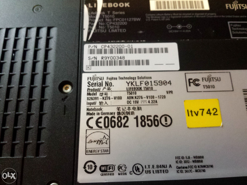Laptop Fujitsu LifeBook T5010 (Multitouch)