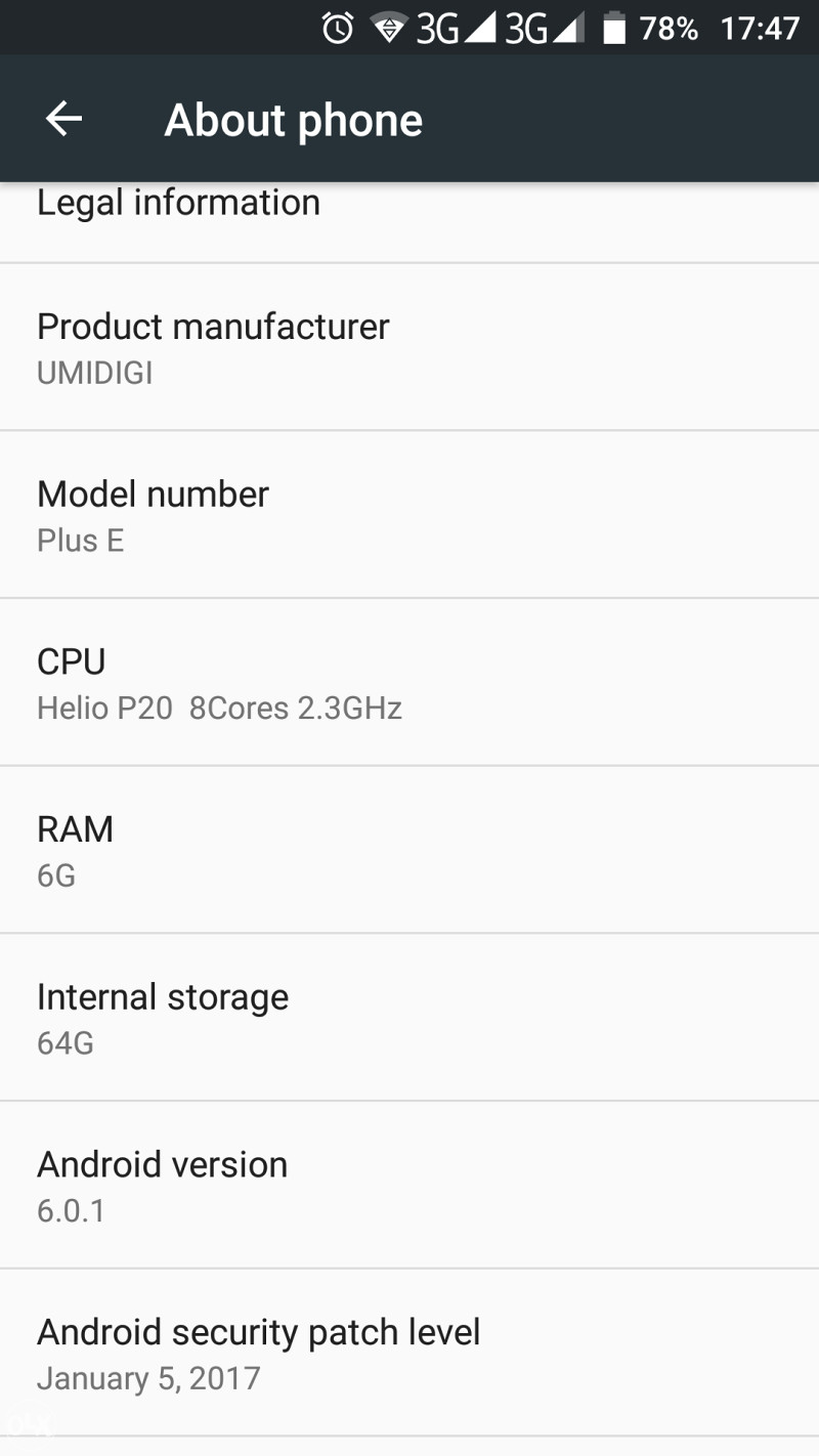 UMI Plus E - 6GB RAM 64GB ROM Octa Core 4G 5.5''
