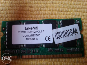 RAM MEMORIJA ZA LAPTOPE DDR 400 CL2.5 512 MB