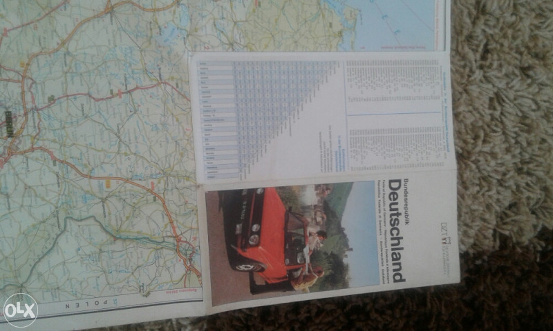 Auto karta Njemačke 1976g